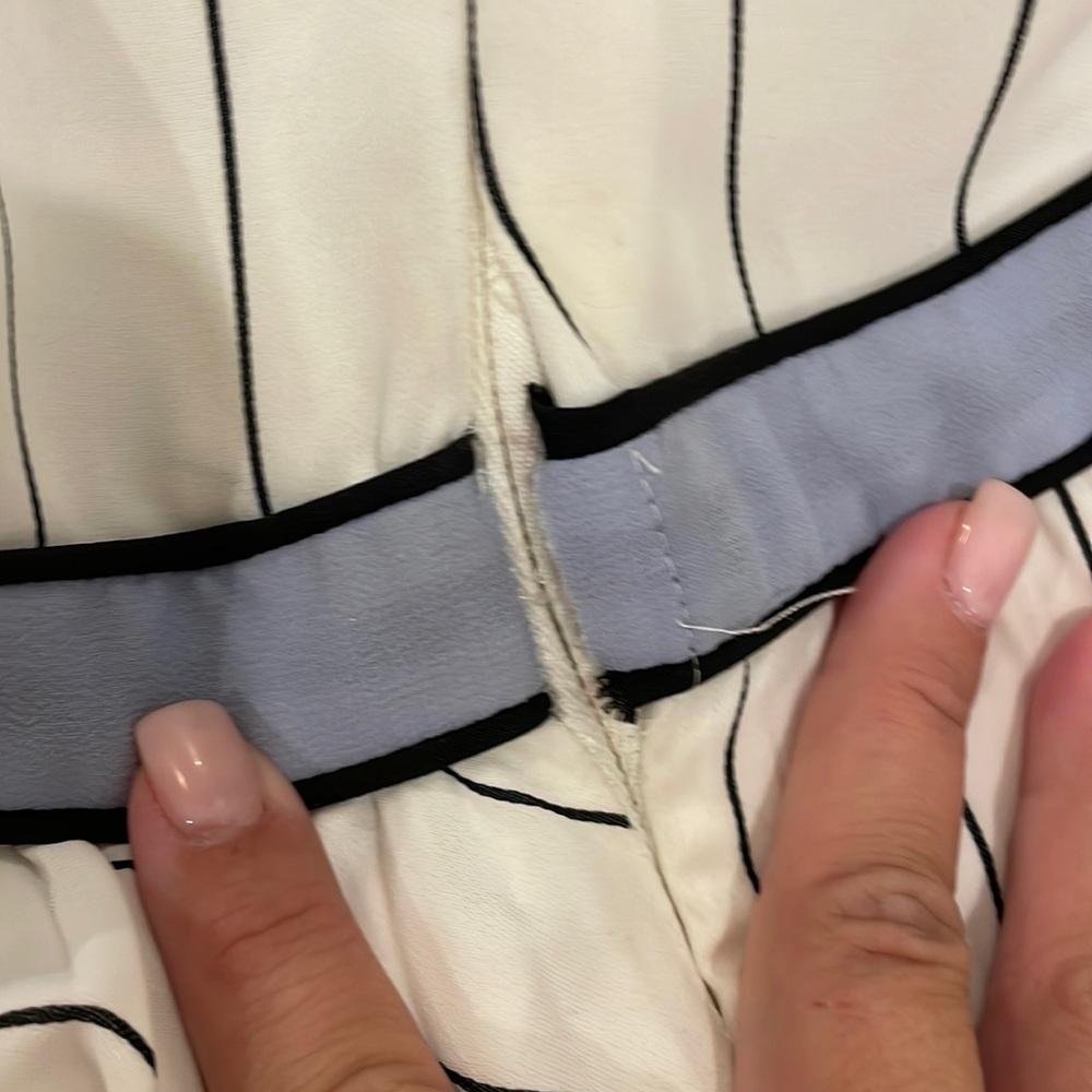 Self-Portrait White and Black Striped Midi Dress - Picture 6 of 6